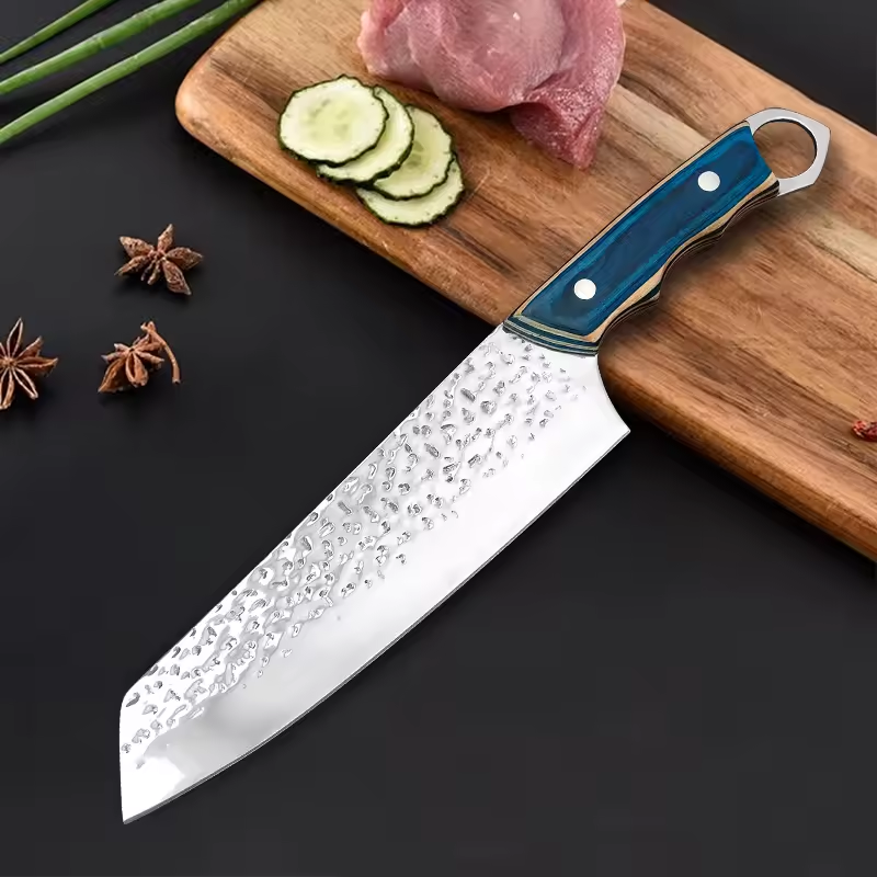 couteau de cuisine bleu