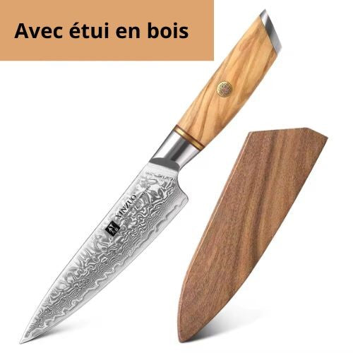 couteaux de cuisine bonne qualité avec etui en bois