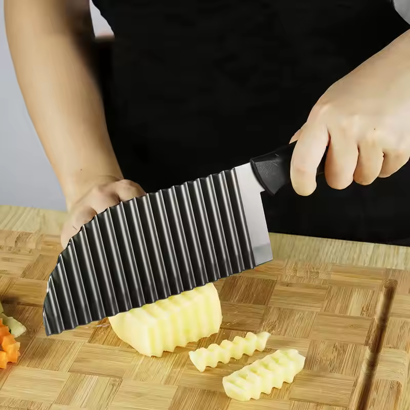 coupe frite acier inoxydable noir