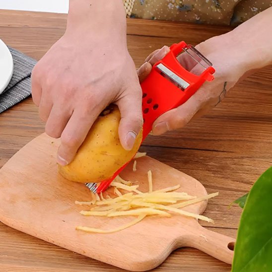 faire des lamelles de pomme de terre avec un coupe legume