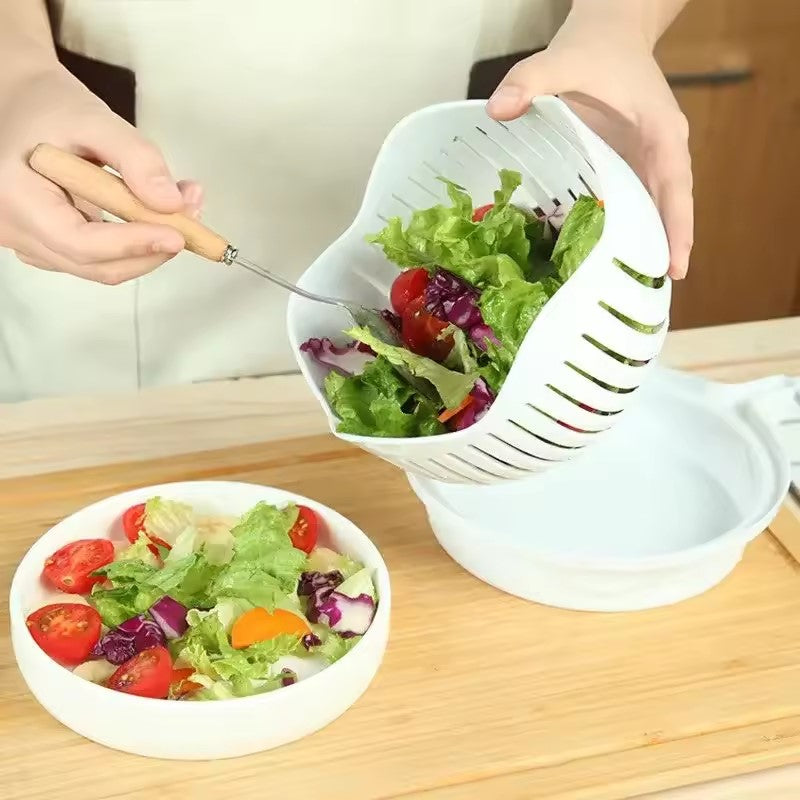 faire une salade avec un coupe lagumes 