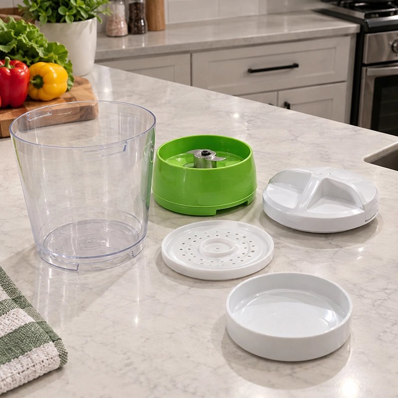 Coupe legumes sur la table de cuisine 