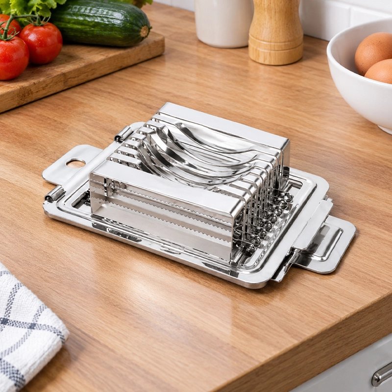 Coupe oeuf sur une table de cuisine 