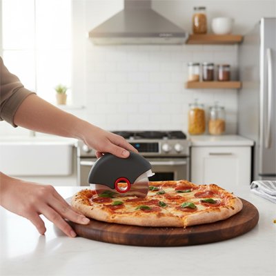  couper une pizza avec un Couteau à pizza 