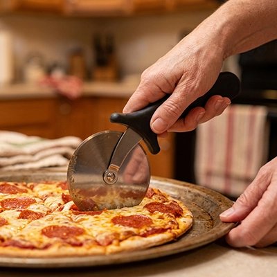 Couteau à pizza facile à utiliser 