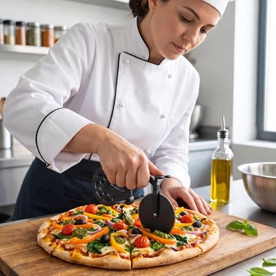 Couteau à pizza pour trancher une pizza 