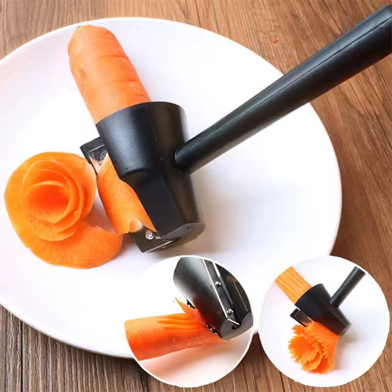 couper des carottes avec un découpe légumes 