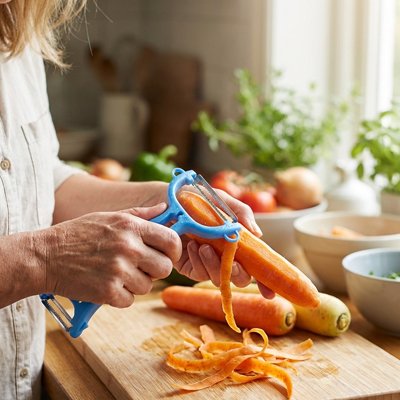 eplucher des carottes avec un econome
