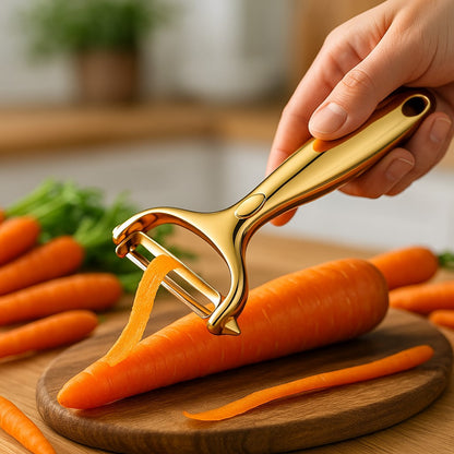 éplucher des carottes avec un eplucheur 