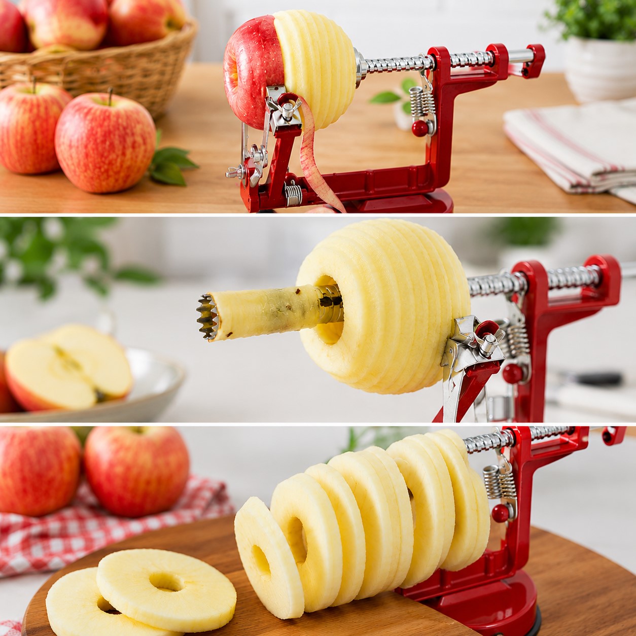 un eplucheur pomme 3 en 1
