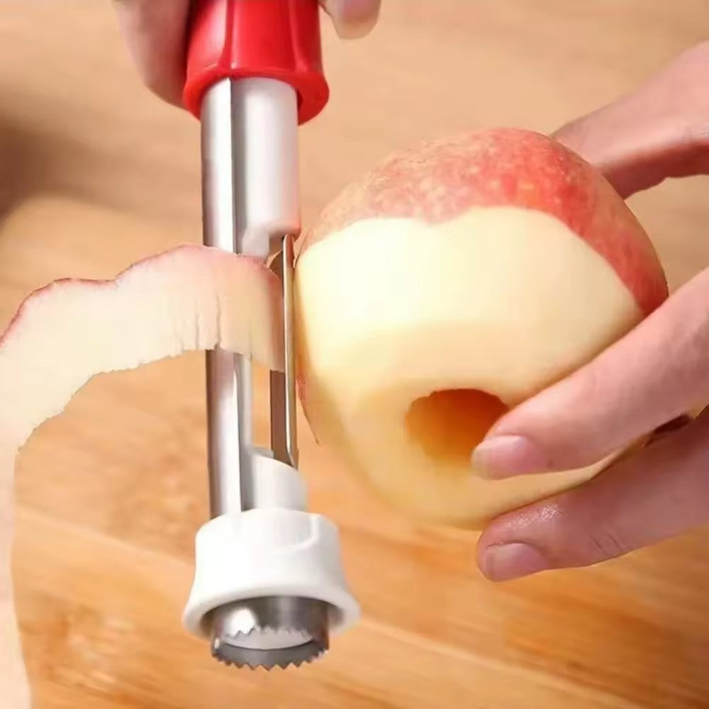 eplucher une pomme rouge avec un eplucheur pomme 