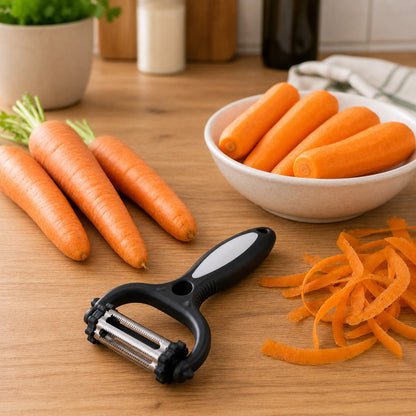 eplucher des carottes avec un eplucheur pomme de terre