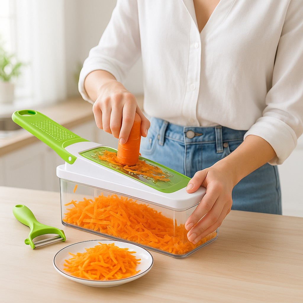 râper des carottes avec une mandoline cuisine 