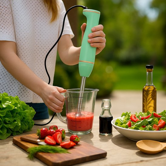 Mixeur plongeant pour faire une soupe 