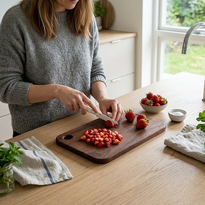 Planche à découper bois pour couper des fruits 