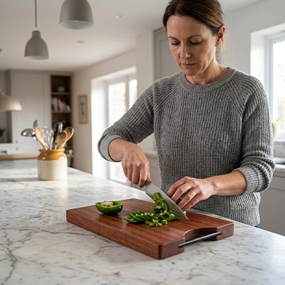 Planche à découper bois pour couper les herbes 