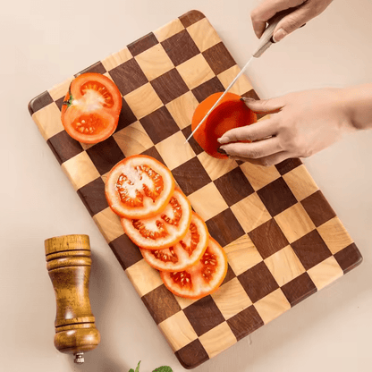 Planche bois à découper | Checkwood™ - Shopchicuisine