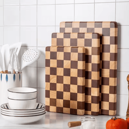 Planche bois à découper | Checkwood™ - Shopchicuisine