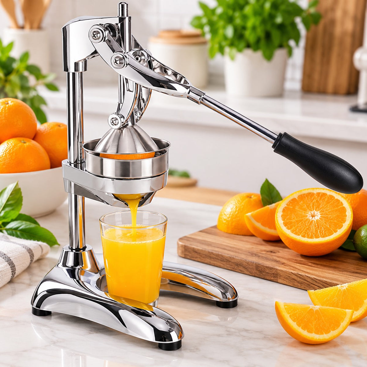 faire un jus d'orange avec un press agrume 