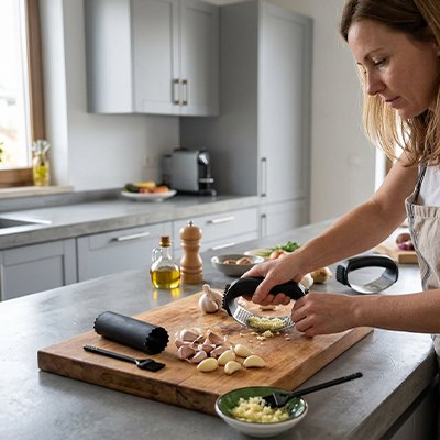 Presse ail en inox robuste 