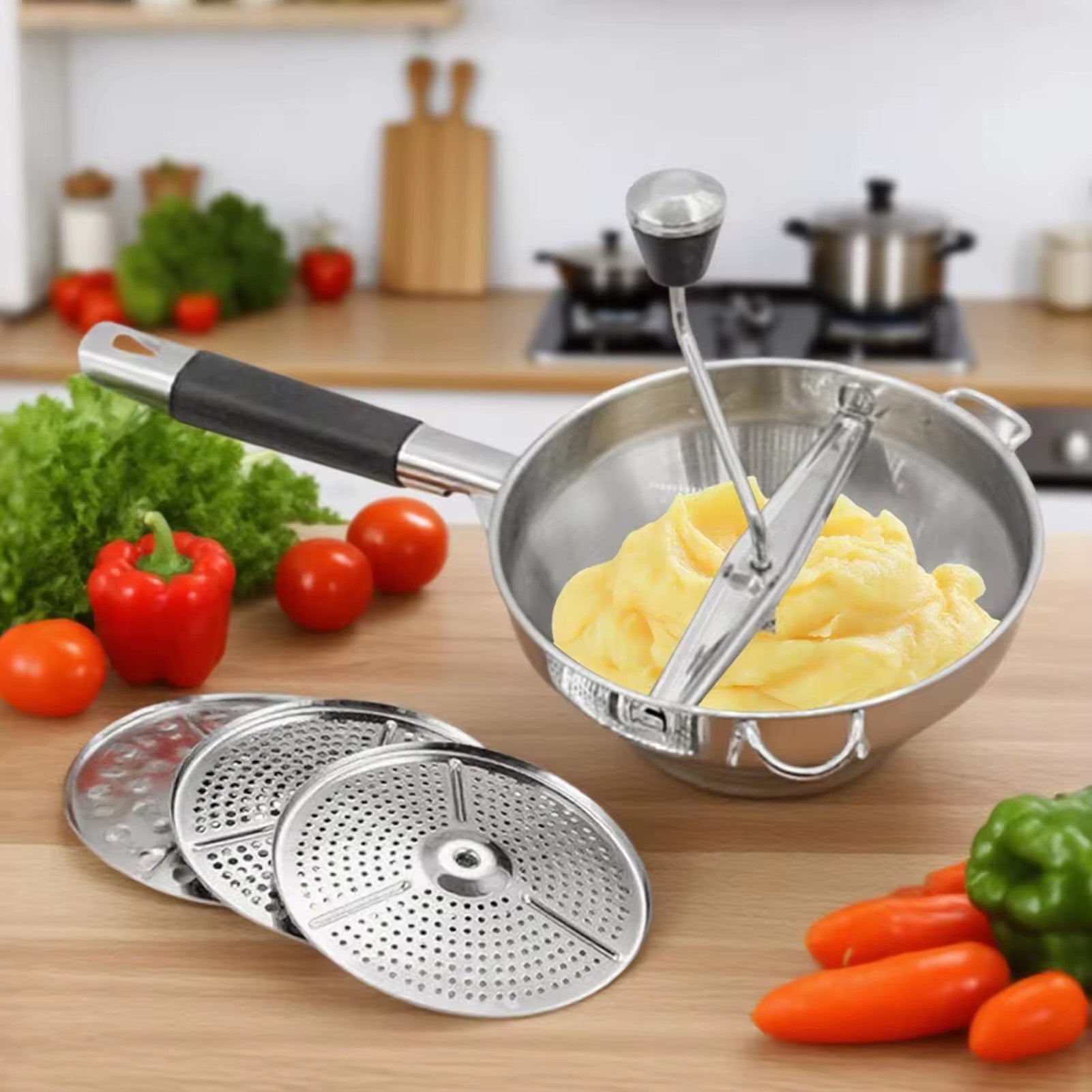 faire une purée avec un presse purée manuel 