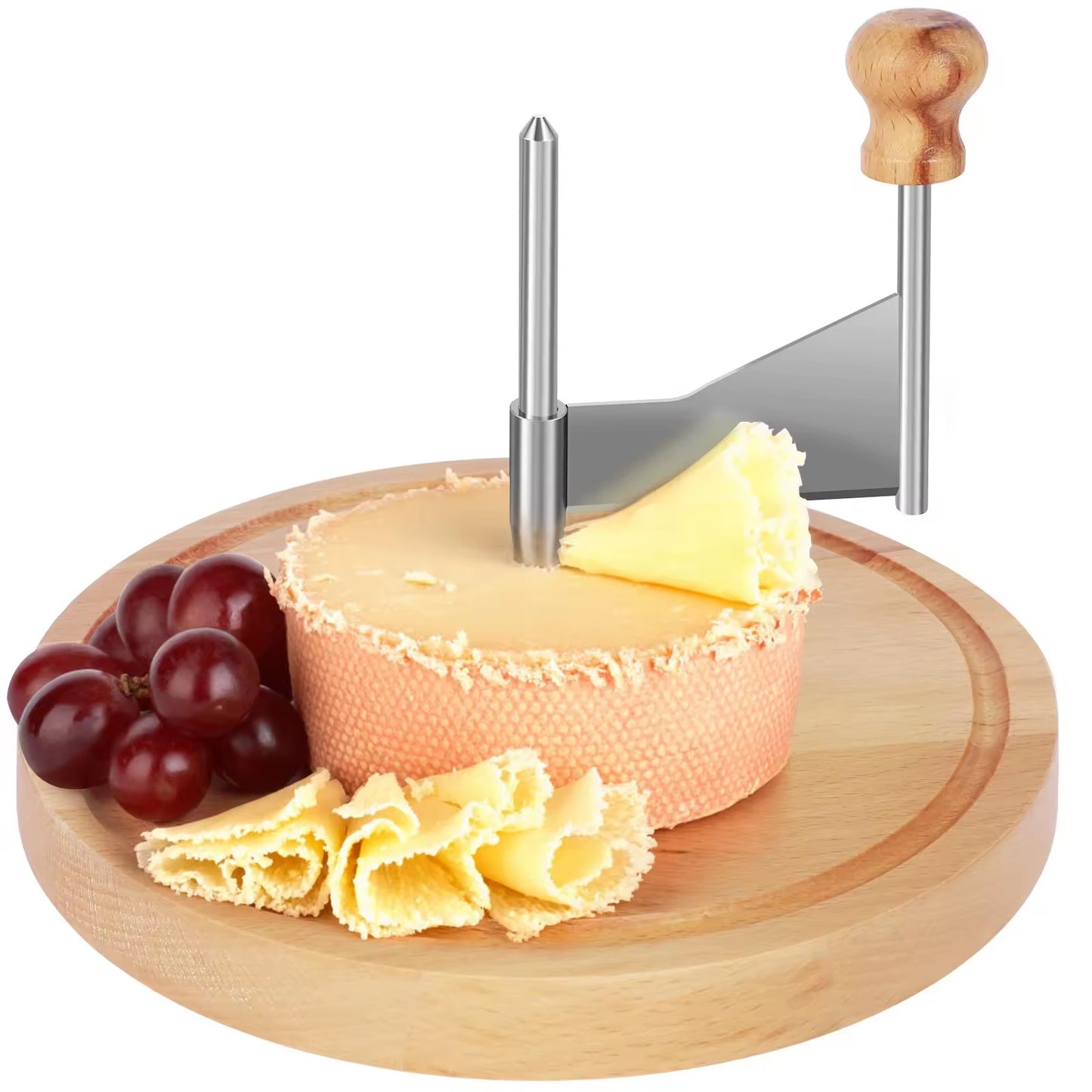 une râpe à fromage en inox et bois 