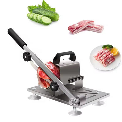 couper la viande avec une trancheuse à saucisson 